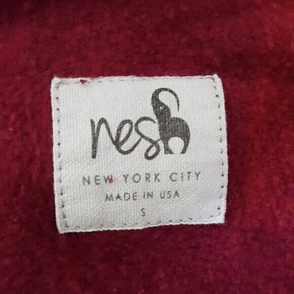 NESH Burgundy Wine French Terry Pullover Top S - Picture 5 of 6